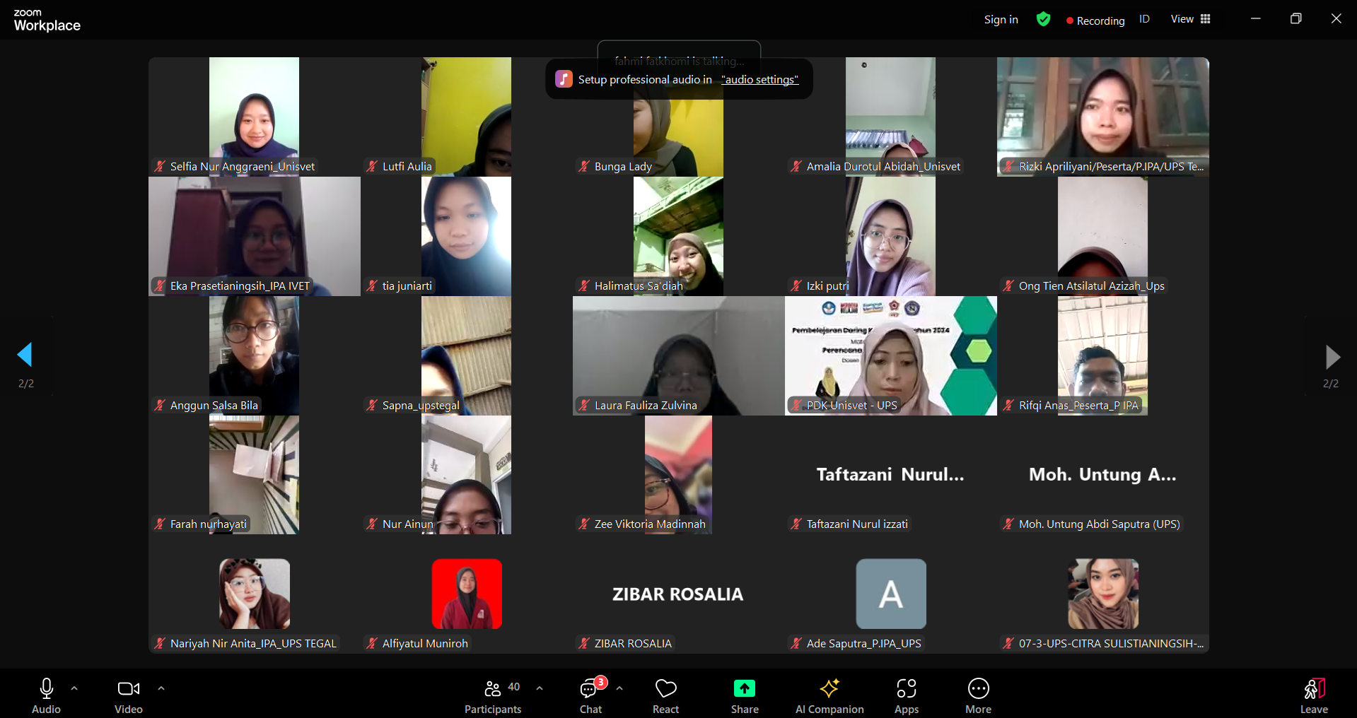 dokumentasi scren shoot zoom pertemuan ke-2 slide 2