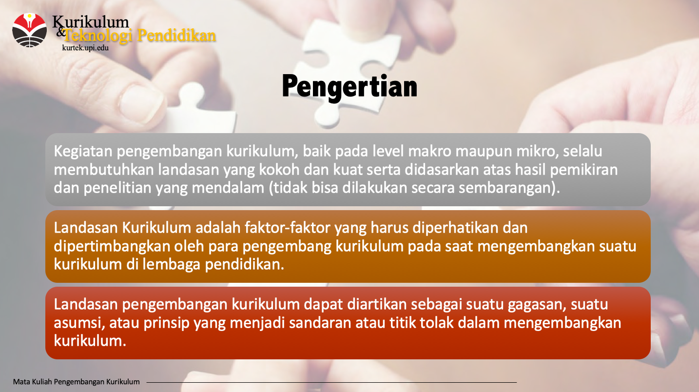 Pengertian Landasan Kurikulum