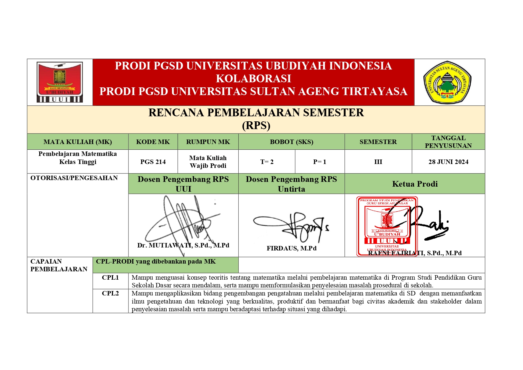 Pembelajaran Matematika Kelas Tinggi