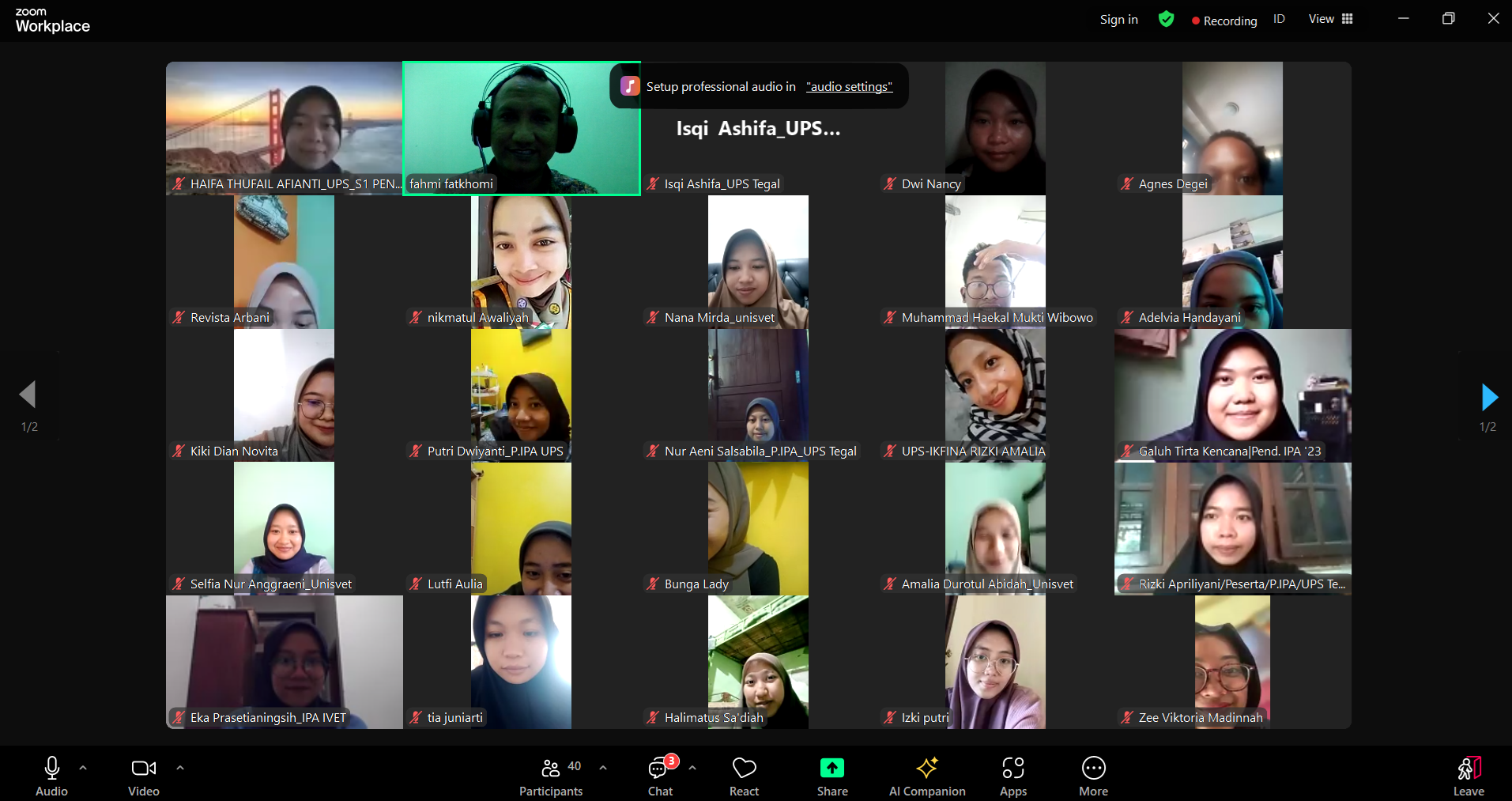Dokumentasi Screen Shoot Zoom Pertemuan ke-2 Slide 1